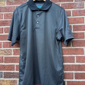 PGA Tour Mens Short Sleeve Golf Polo Shirt Black Size Large